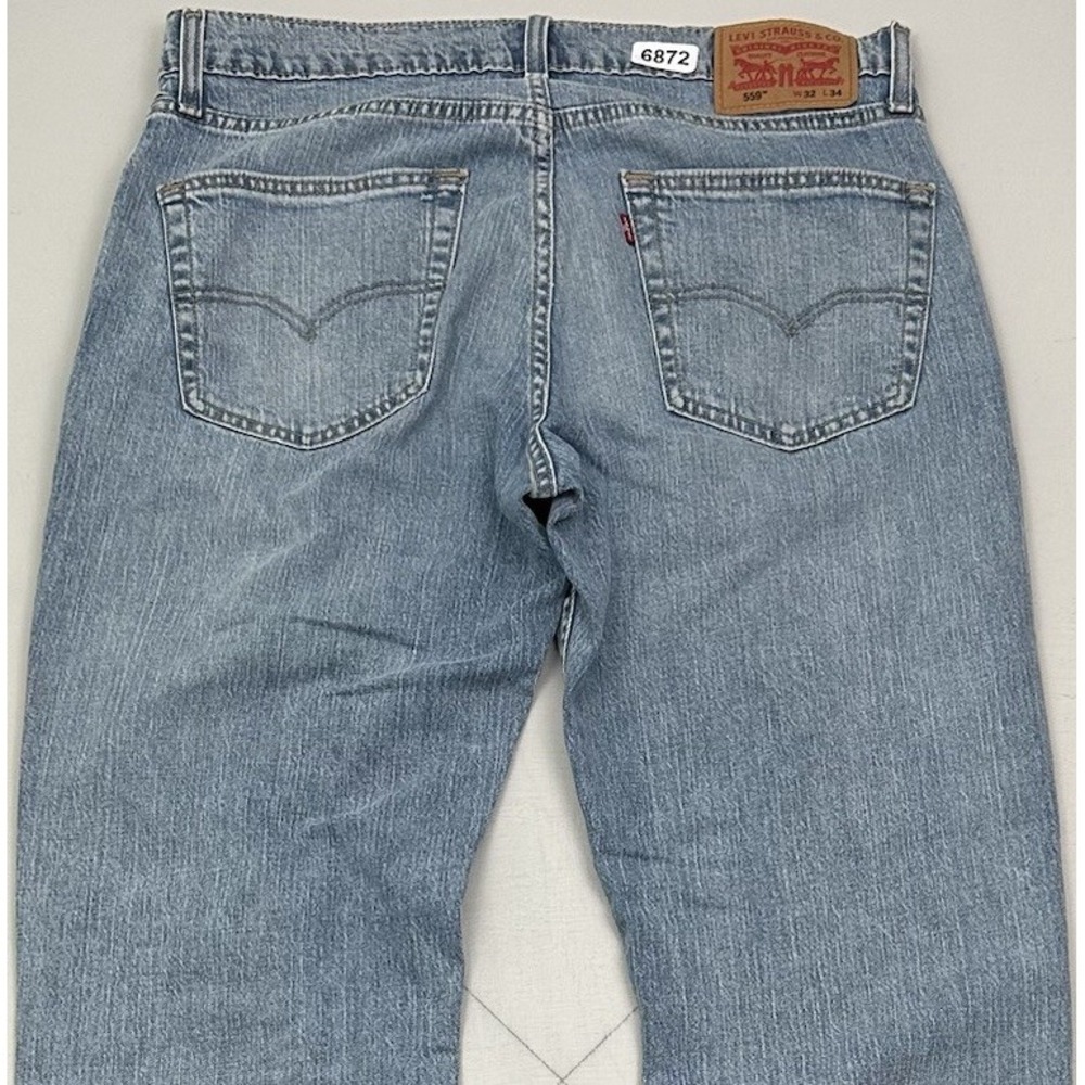 Levi’s 559 Jeans Mens 32x34 Blue Relaxed Straight Denim Stretch Light Wash